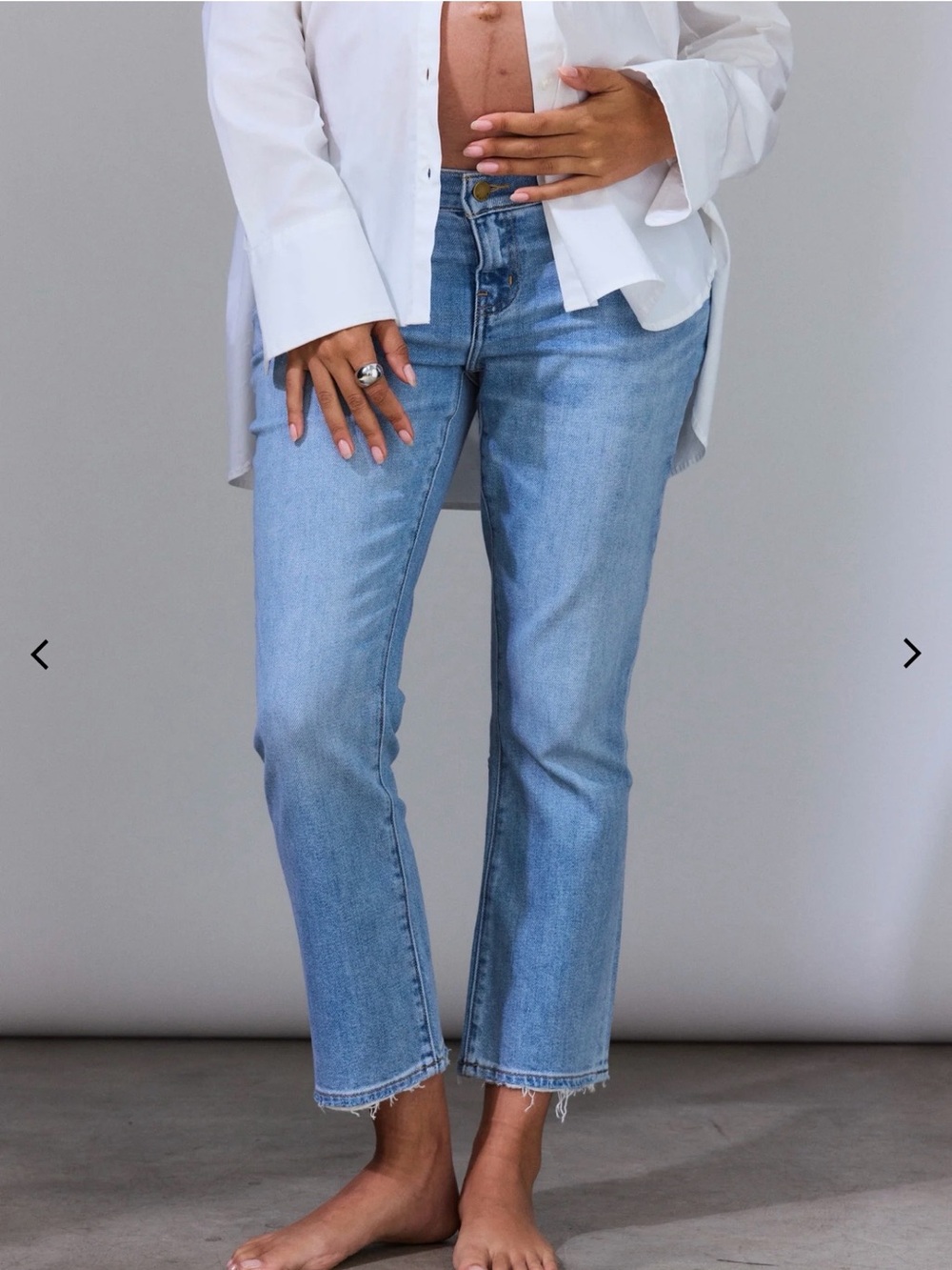 Hatch Light Wash Blue Ankle Crop Jeans